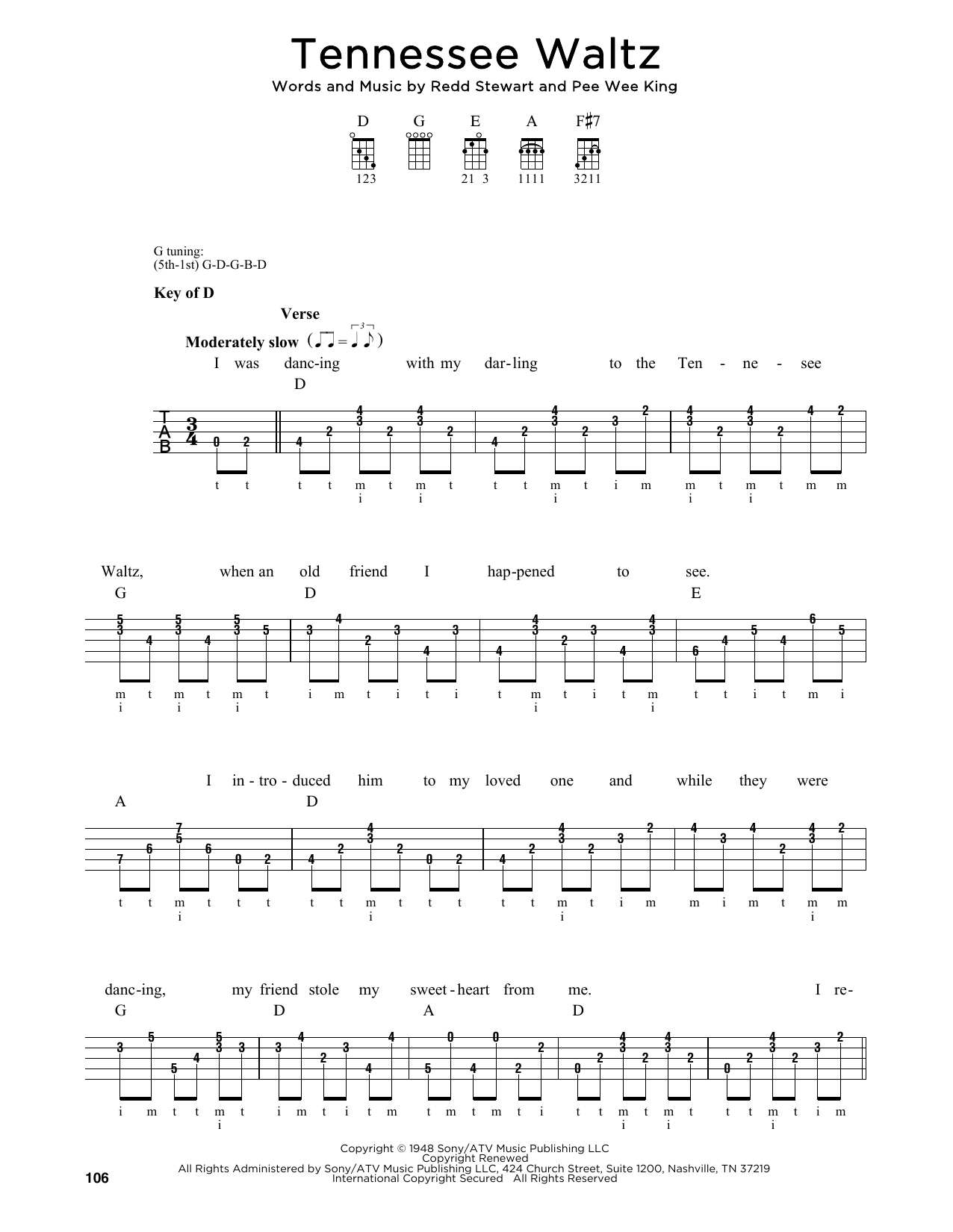 Greg Cahill Tennessee Waltz sheet music notes and chords. Download Printable PDF.