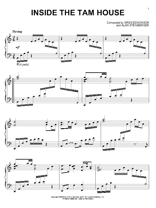 Learn to play Greg Edmonson Inside The Tam House sheet music for Piano Solo in minutes. Greg Edmonson Inside The Tam House sheet music notes and chords. Download Printable PDF.