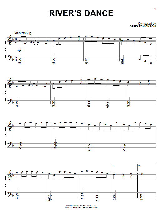 Learn to play Greg Edmonson River's Dance sheet music for Piano Solo in minutes. Greg Edmonson River's Dance sheet music notes and chords. Download Printable PDF.