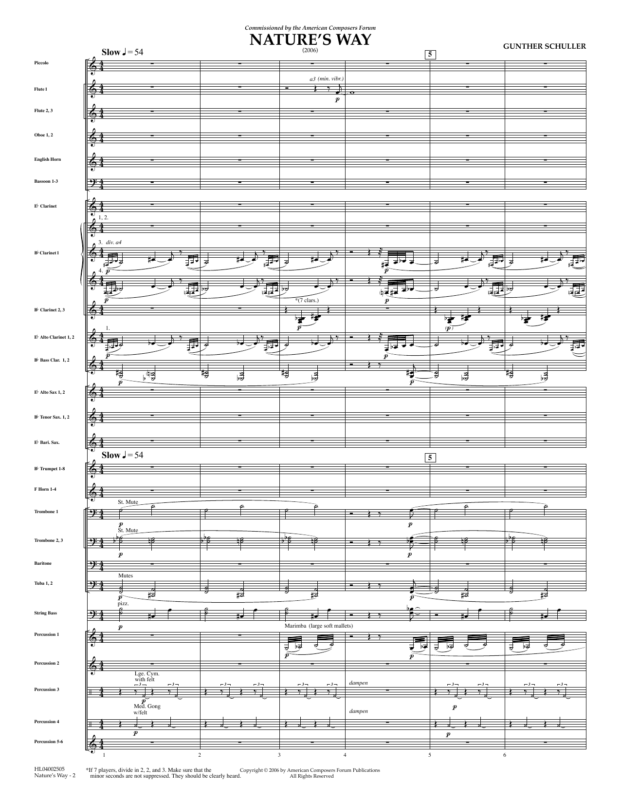 Learn to play Gunther Schuller Nature's Way - Full Score sheet music for Concert Band in minutes. Price: 9.9900$ Gunther Schuller Nature's Way - Full Score sheet music notes and chords arranged for Concert Band