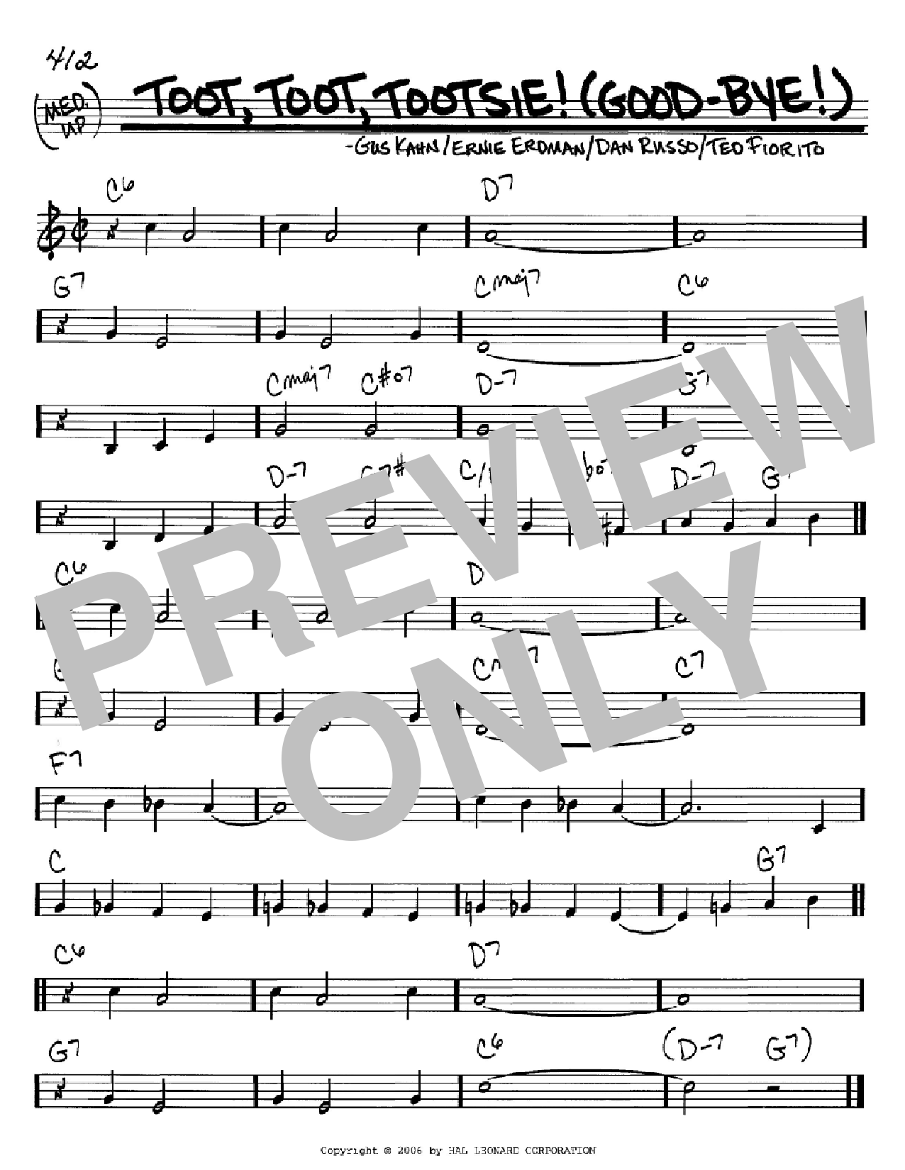 Learn to play Gus Kahn Toot, Toot, Tootsie! (Good-bye!) sheet music for Lead Sheet / Fake Book in minutes. Gus Kahn Toot, Toot, Tootsie! (Good-bye!) sheet music notes and chords. Download Printable PDF.
