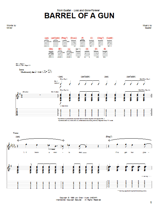 Guster Barrel Of A Gun sheet music notes and chords. Download Printable PDF.