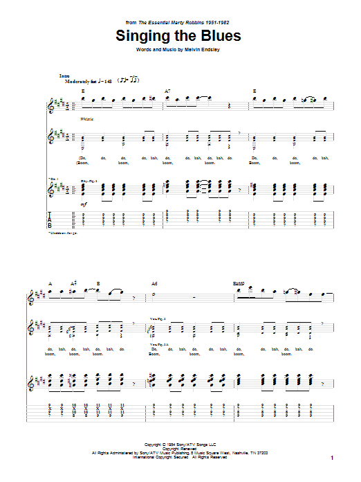 Guy Mitchell Singing The Blues sheet music notes and chords. Download Printable PDF.