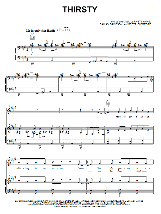 Hank Williams, Jr. Thirsty sheet music notes and chords. Download Printable PDF.