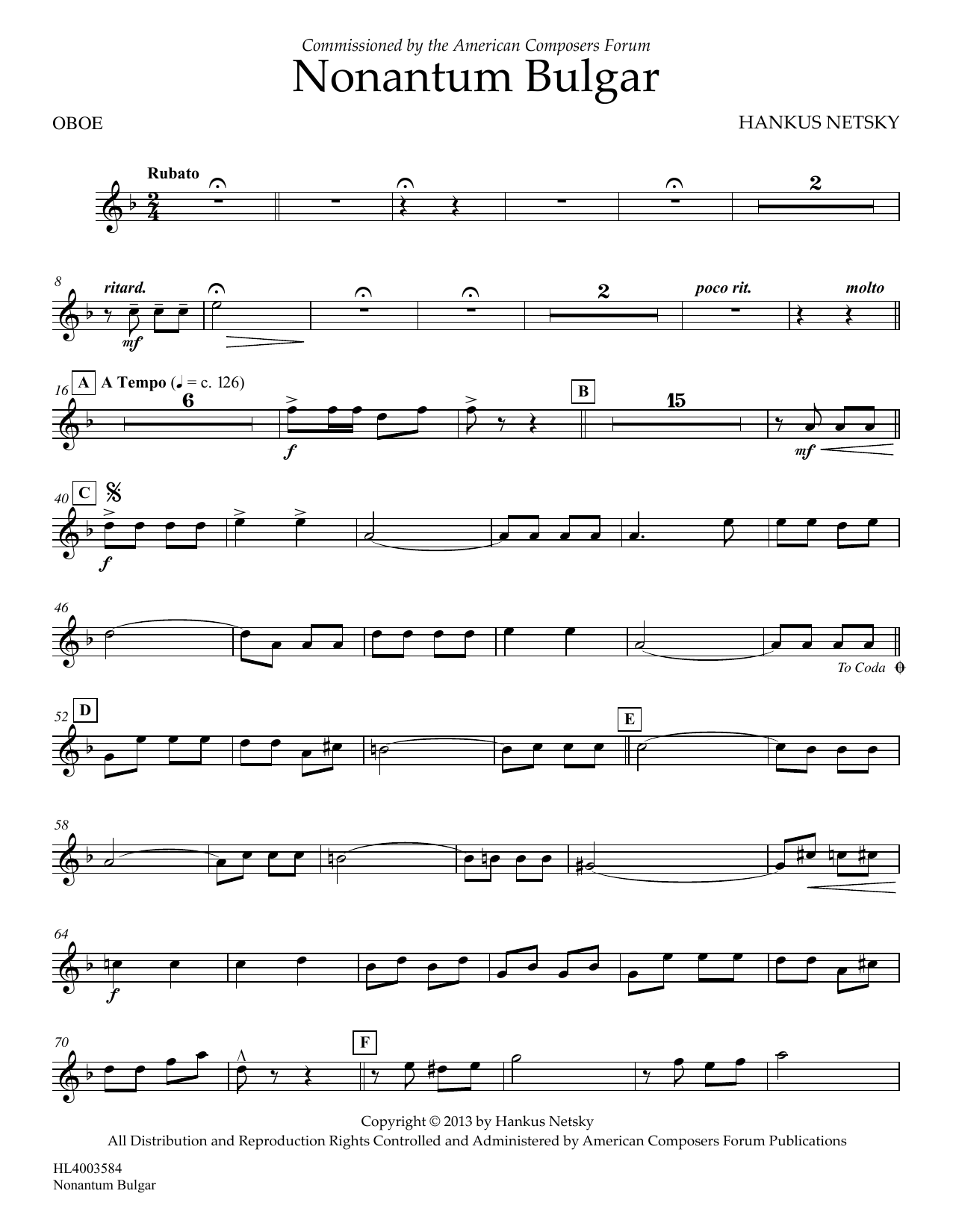 Learn to play Hankus Netsky Nonantum Bulgar - Oboe sheet music for Concert Band in minutes. Price: 5.9900$ Hankus Netsky Nonantum Bulgar - Oboe sheet music notes and chords arranged for Concert Band