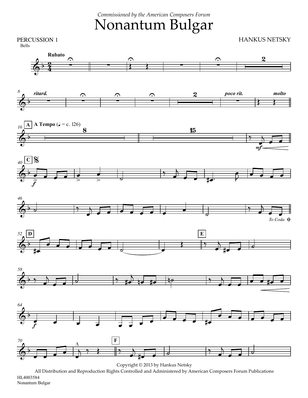 Learn to play Hankus Netsky Nonantum Bulgar - Percussion 1 sheet music for Concert Band in minutes. Price: 5.9900$ Hankus Netsky Nonantum Bulgar - Percussion 1 sheet music notes and chords arranged for Concert Band
