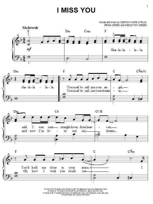 Learn to play Hannah Montana I Miss You sheet music for Easy Piano in minutes. Price: 6.9900$ Hannah Montana I Miss You sheet music notes and chords arranged for Easy Piano
