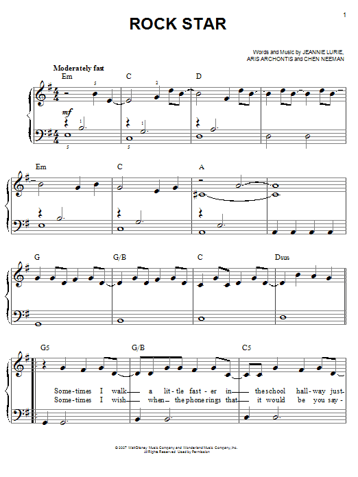 Learn to play Hannah Montana Rock Star sheet music for Easy Piano in minutes. Price: 6.9900$ Hannah Montana Rock Star sheet music notes and chords arranged for Easy Piano