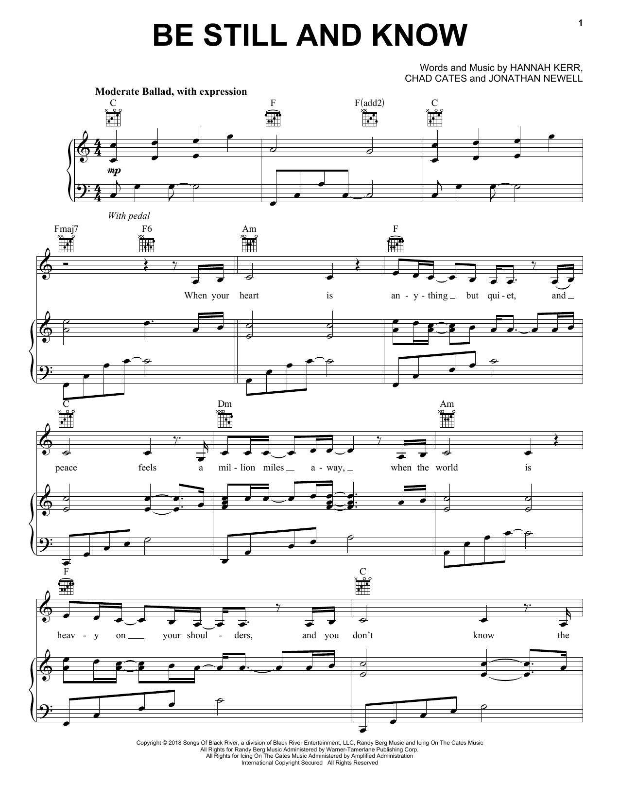 Learn to play Hannah Kerr Be Still And Know sheet music for Piano, Vocal & Guitar (Right-Hand Melody) in minutes. Hannah Kerr Be Still And Know sheet music notes and chords. Download Printable PDF.