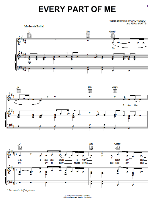 Learn to play Hannah Montana Every Part Of Me sheet music for Easy Piano in minutes. Price: 6.9900$ Hannah Montana Every Part Of Me sheet music notes and chords arranged for Easy Piano