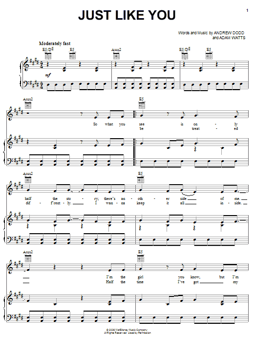 Hannah Montana Just Like You sheet music notes and chords. Download Printable PDF.