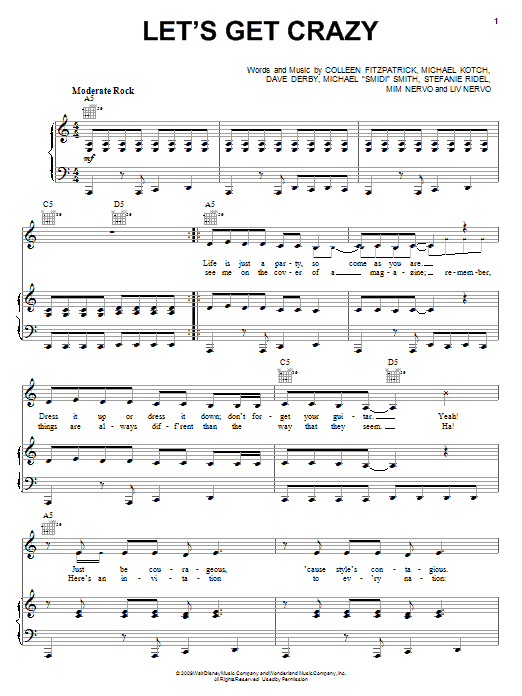 Learn to play Hannah Montana Let's Get Crazy sheet music for Big Note Piano in minutes. Price: 6.9900$ Hannah Montana Let's Get Crazy sheet music notes and chords arranged for Big Note Piano