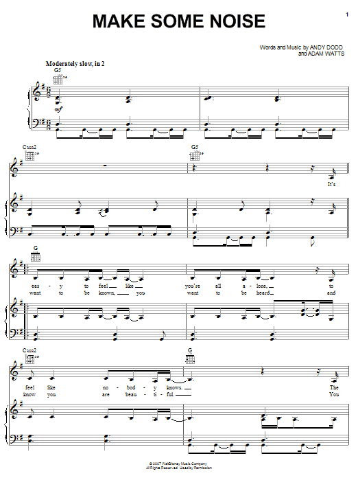 Hannah Montana Make Some Noise sheet music notes and chords. Download Printable PDF.