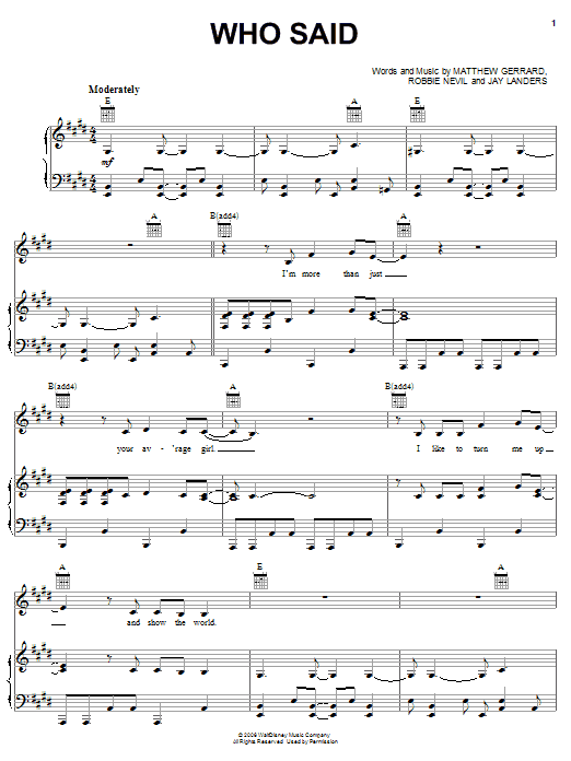 Hannah Montana Who Said sheet music notes and chords. Download Printable PDF.