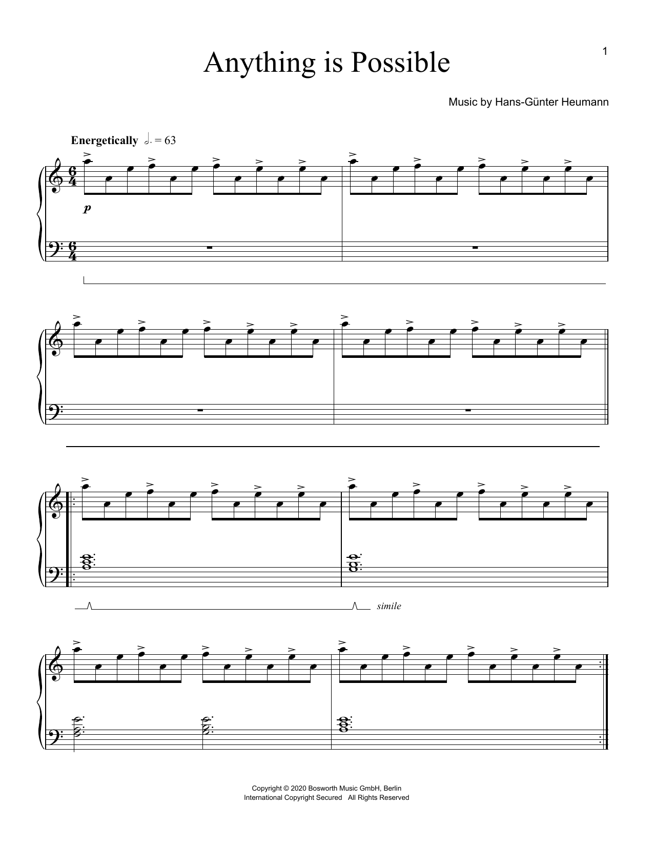 Hans-Günter Heumann Anything Is Possible sheet music notes and chords. Download Printable PDF.