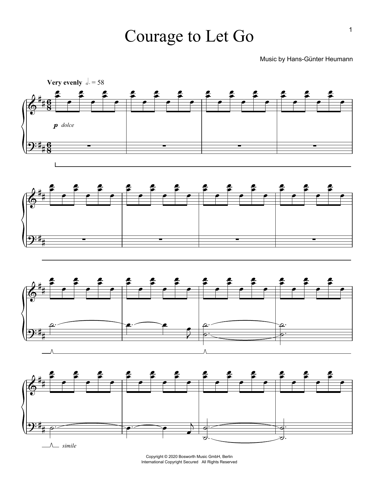 Learn to play Hans-Günter Heumann Courage To Let Go sheet music for Piano Solo in minutes. Price: 7.8900$ Hans-Günter Heumann Courage To Let Go sheet music notes and chords arranged for Piano Solo