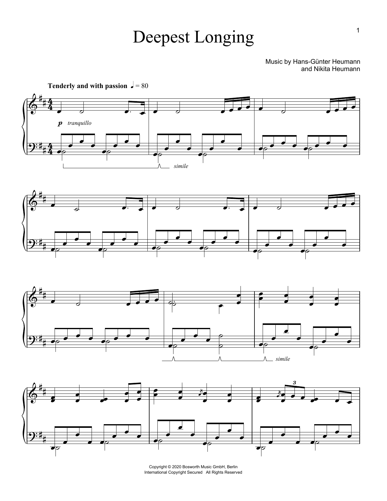 Hans-Günter Heumann Deepest Longing sheet music notes and chords. Download Printable PDF.