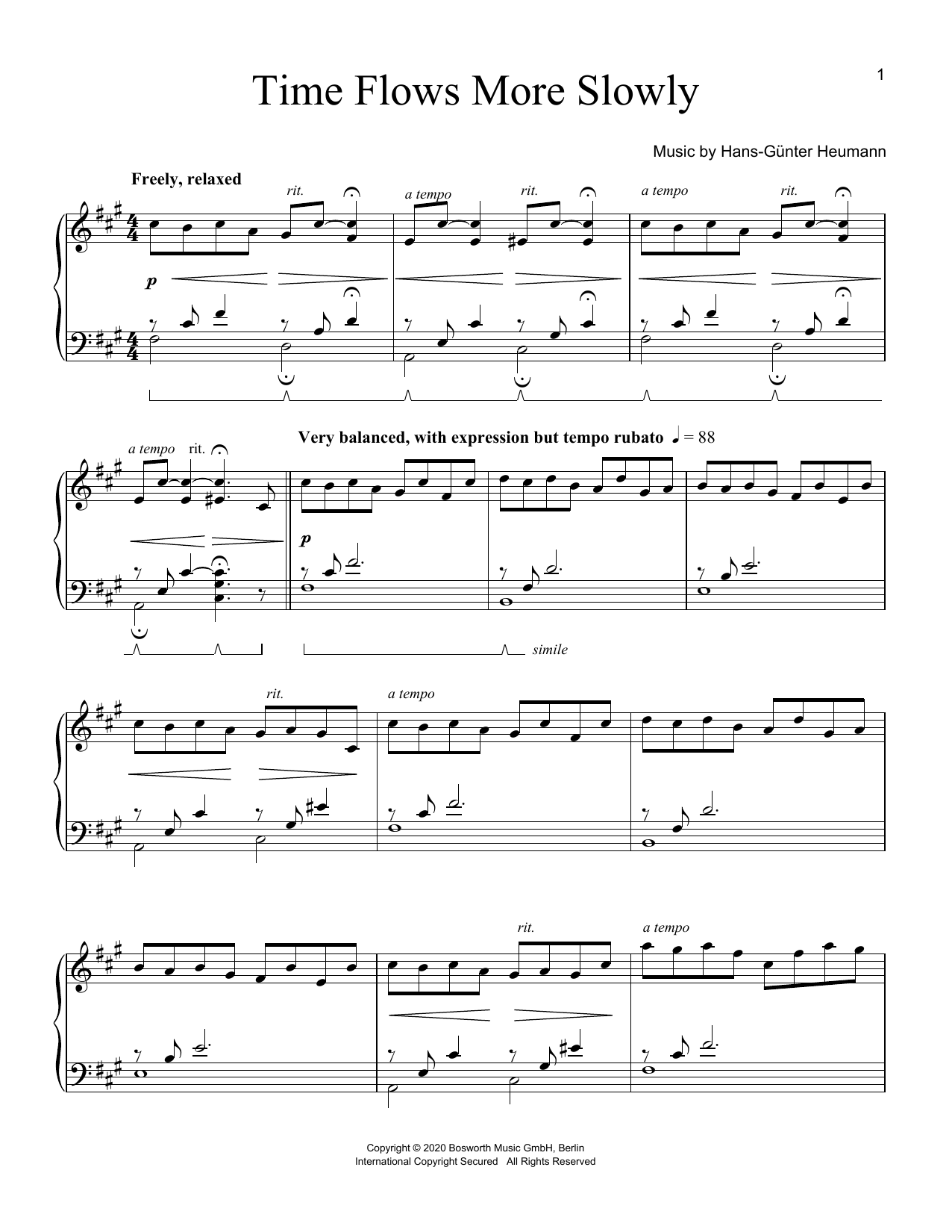 Learn to play Hans-Günter Heumann Time Flows More Slowly sheet music for Piano Solo in minutes. Price: 7.8900$ Hans-Günter Heumann Time Flows More Slowly sheet music notes and chords arranged for Piano Solo