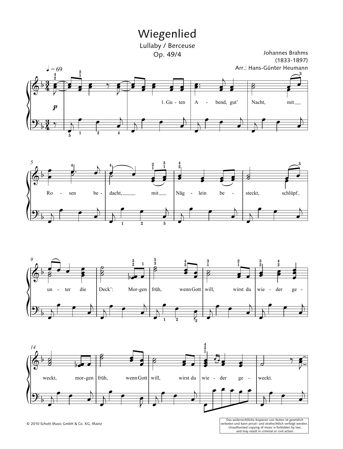 Hans-Gunter Heumann Lullaby sheet music notes and chords. Download Printable PDF.