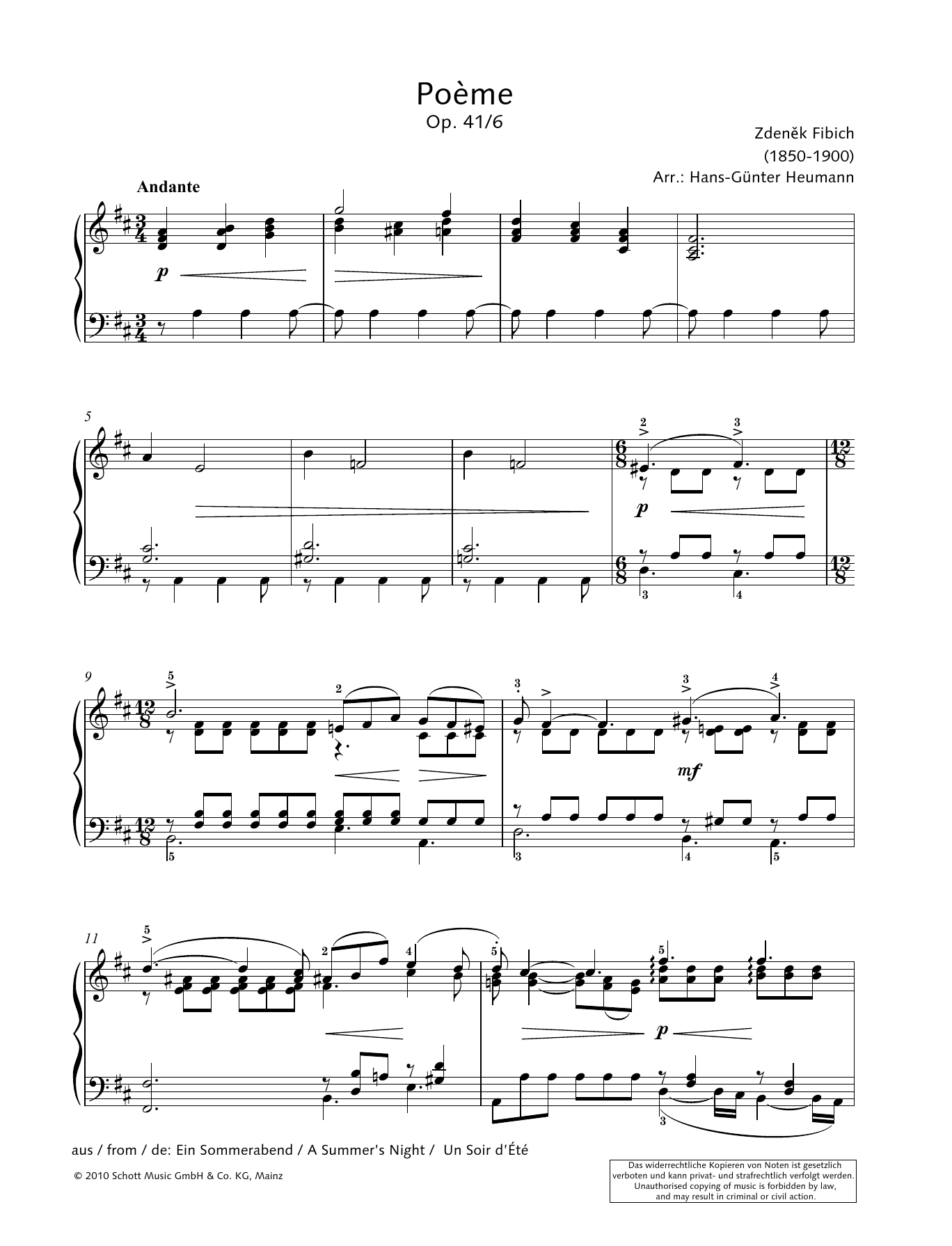 Learn to play Hans-Gunter Heumann Poeme sheet music for Piano Solo in minutes. Price: 6.9900$ Hans-Gunter Heumann Poeme sheet music notes and chords arranged for Piano Solo