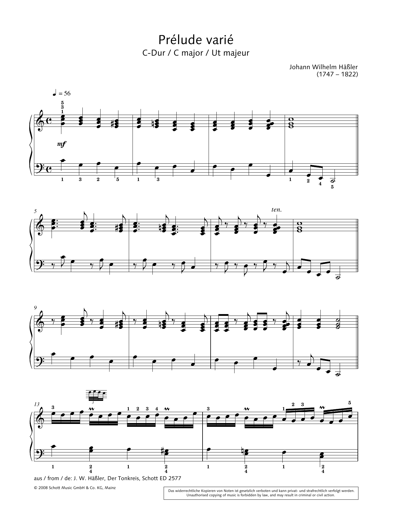 Learn to play Hans-Gunter Heumann Prélude varié in C major sheet music for Piano Solo in minutes. Price: 6.9900$ Hans-Gunter Heumann Prélude varié in C major sheet music notes and chords arranged for Piano Solo