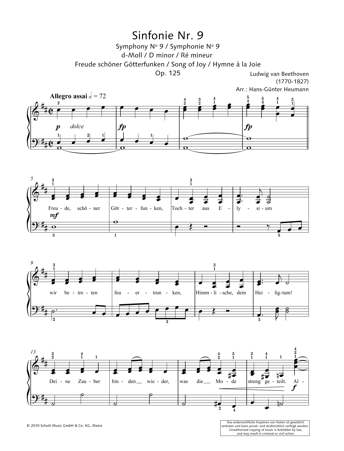 Hans-Gunter Heumann Song Of Joy sheet music notes and chords. Download Printable PDF.