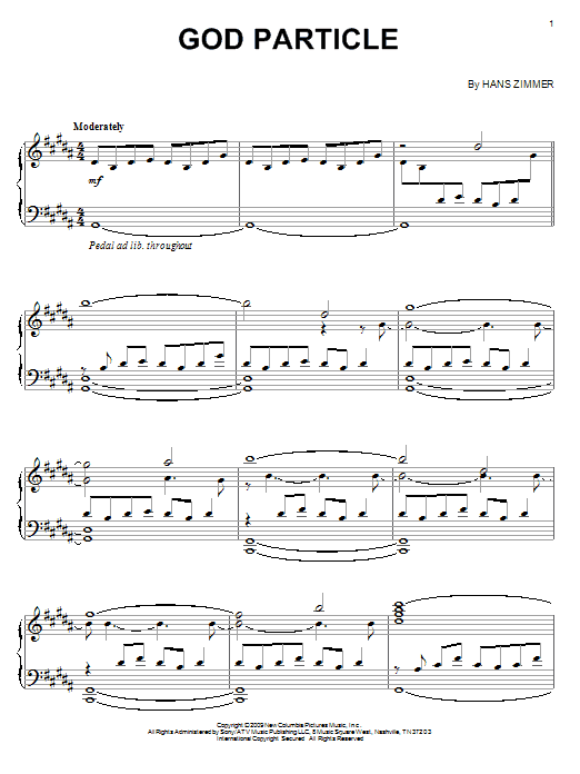 Hans Zimmer God Particle sheet music notes and chords. Download Printable PDF.