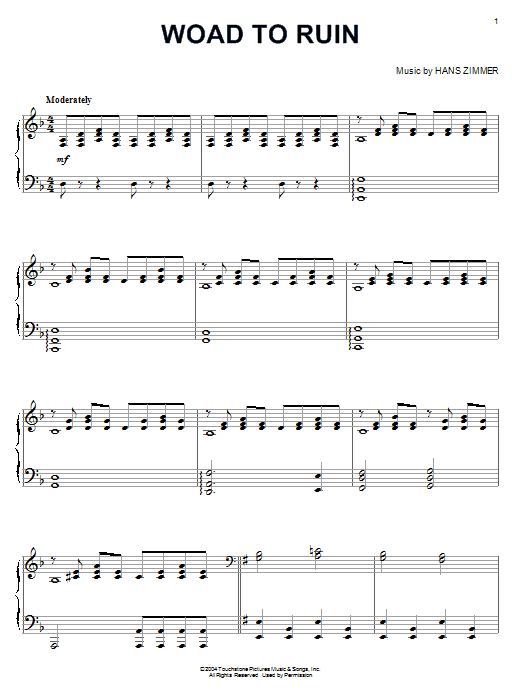 Hans Zimmer Woad To Ruin (from King Arthur) sheet music notes and chords. Download Printable PDF.