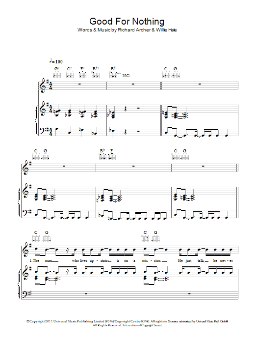 Hard-Fi Good For Nothing sheet music notes and chords. Download Printable PDF.