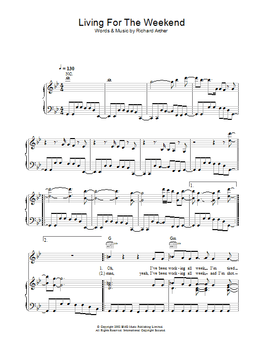 Learn to play Hard-Fi Living For The Weekend sheet music for Guitar Chords/Lyrics in minutes. Price: 5.8900$ Hard-Fi Living For The Weekend sheet music notes and chords. Download Printable PDF.