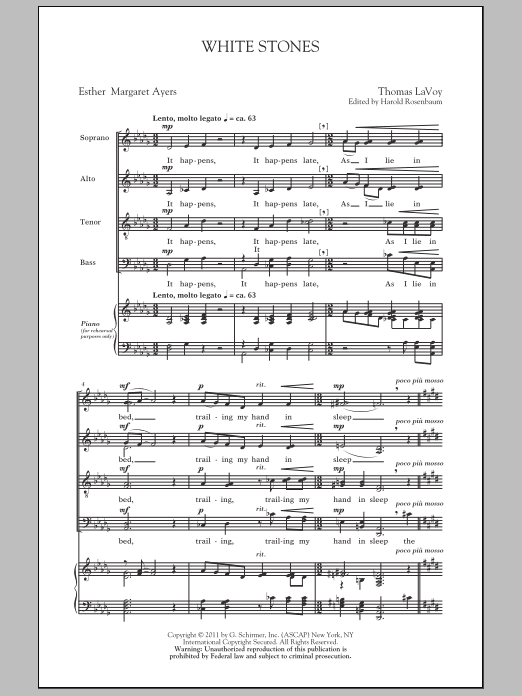 Thomas LaVoy White Stones sheet music notes and chords. Download Printable PDF.