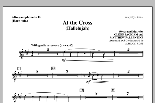Learn to play Harold Ross At The Cross (Hallelujah) - Alto Sax (sub. Horn) sheet music for Choir Instrumental Pak in minutes. Price: 8.9900$ Harold Ross At The Cross (Hallelujah) - Alto Sax (sub. Horn) sheet music notes and chords arranged for Choir Instrumental Pak