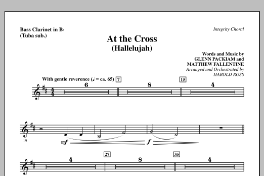 Learn to play Harold Ross At The Cross (Hallelujah) - Bass Clarinet (sub. Tuba) sheet music for Choir Instrumental Pak in minutes. Price: 8.9900$ Harold Ross At The Cross (Hallelujah) - Bass Clarinet (sub. Tuba) sheet music notes and chords arranged for Choir Instrumental Pak