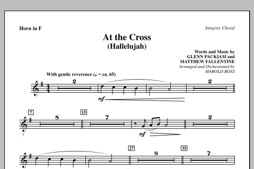 Learn to play Harold Ross At The Cross (Hallelujah) - F Horn sheet music for Choir Instrumental Pak in minutes. Price: 8.9900$ Harold Ross At The Cross (Hallelujah) - F Horn sheet music notes and chords arranged for Choir Instrumental Pak