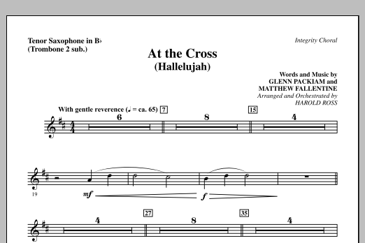 Learn to play Harold Ross At The Cross (Hallelujah) - Tenor Sax (sub. Tbn 2) sheet music for Choir Instrumental Pak in minutes. Price: 8.9900$ Harold Ross At The Cross (Hallelujah) - Tenor Sax (sub. Tbn 2) sheet music notes and chords arranged for Choir Instrumental Pak