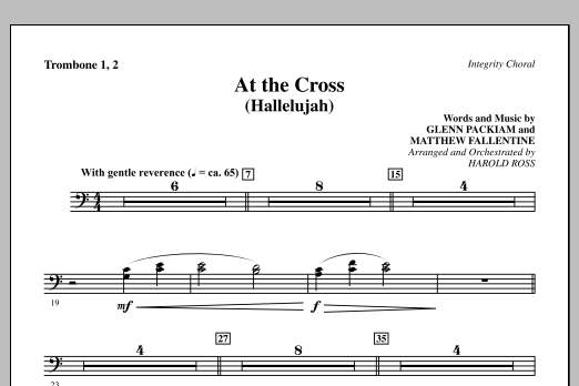 Learn to play Harold Ross At The Cross (Hallelujah) - Trombone 1 & 2 sheet music for Choir Instrumental Pak in minutes. Price: 8.9900$ Harold Ross At The Cross (Hallelujah) - Trombone 1 & 2 sheet music notes and chords arranged for Choir Instrumental Pak