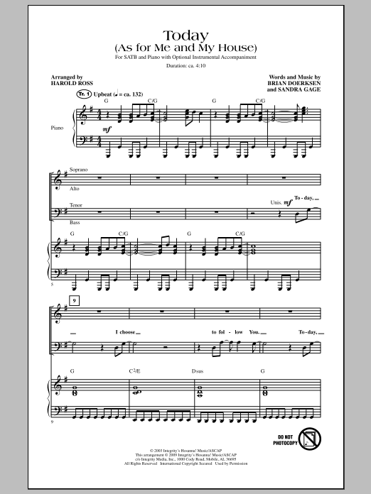 Learn to play Harold Ross Today (As For Me And My House) sheet music for SATB Choir in minutes. Price: 3.9900$ Harold Ross Today (As For Me And My House) sheet music notes and chords arranged for SATB Choir