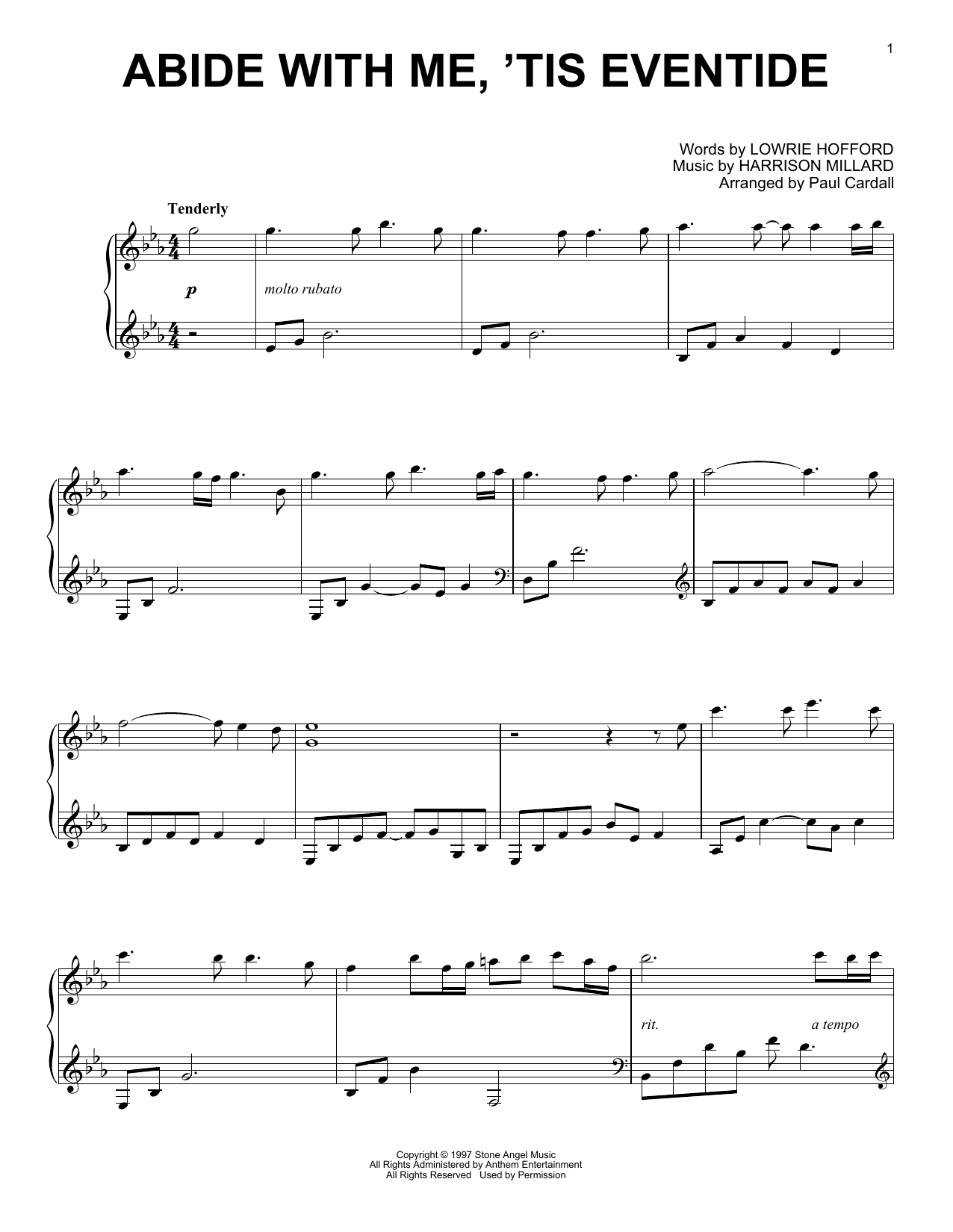 Harrison Millard Abide With Me Tis Eventide Arr Paul Cardall Sheet Music Pdf Notes Chords Gospel Score Piano Solo Download Printable Sku 422884