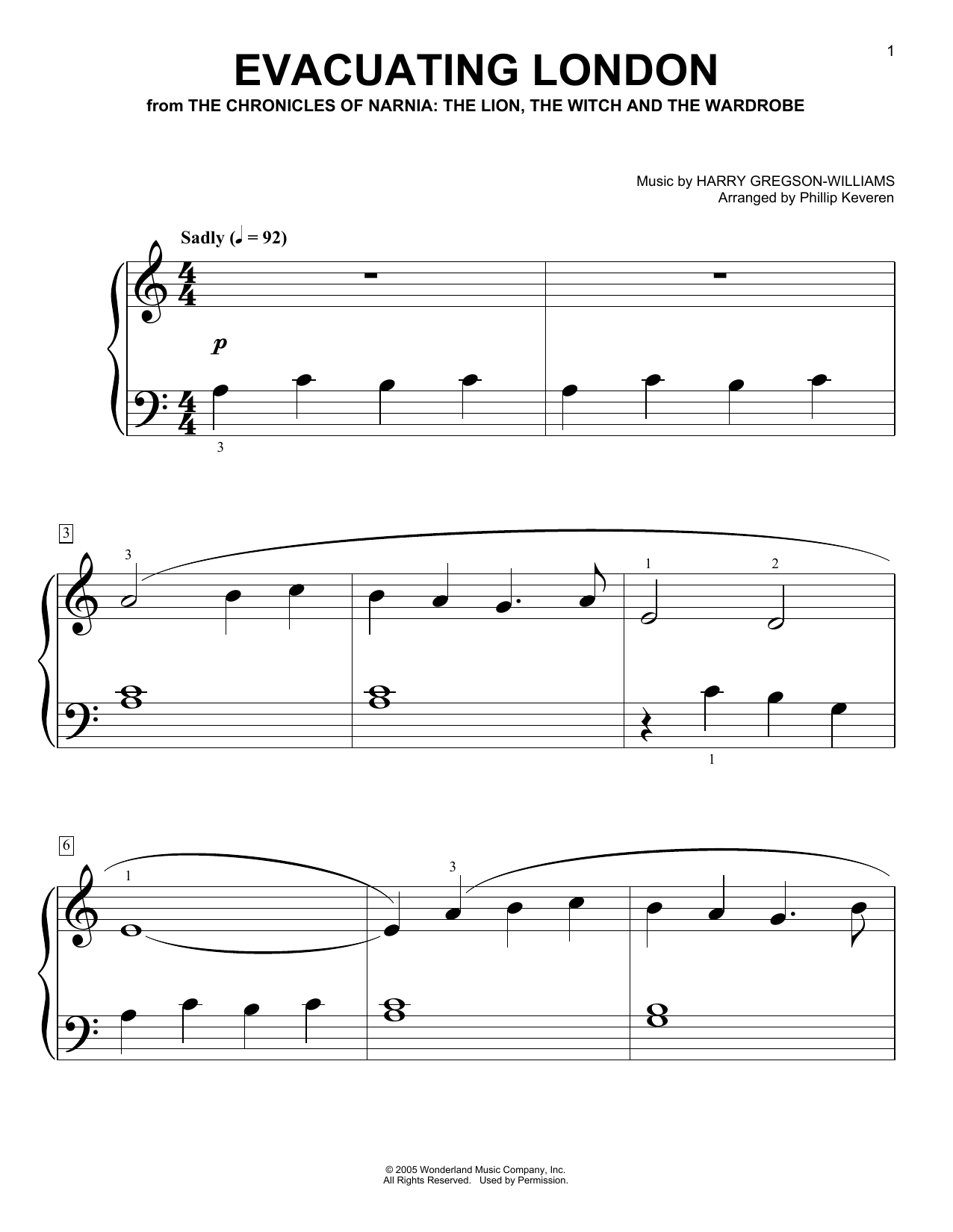 Learn to play Harry Gregson-Williams Evacuating London (arr. Phillip Keveren) sheet music for Big Note Piano in minutes. Price: 6.9900$ Harry Gregson-Williams Evacuating London (arr. Phillip Keveren) sheet music notes and chords arranged for Big Note Piano