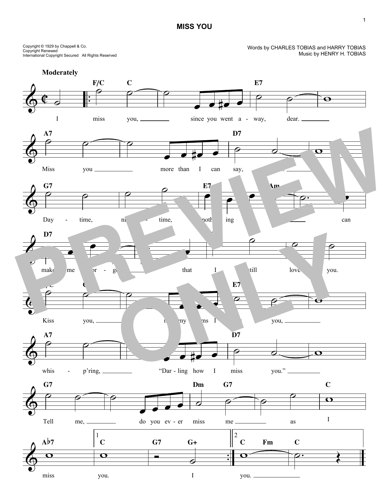 Harry Henry Miss You sheet music notes and chords. Download Printable PDF.