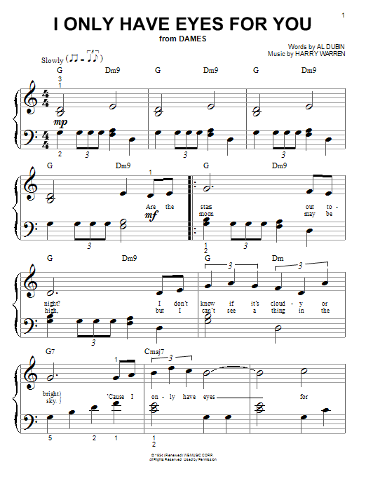 Learn to play Harry Warren I Only Have Eyes For You sheet music for Baritone Ukulele in minutes. Price: 5.9900$ Harry Warren I Only Have Eyes For You sheet music notes and chords arranged for Baritone Ukulele