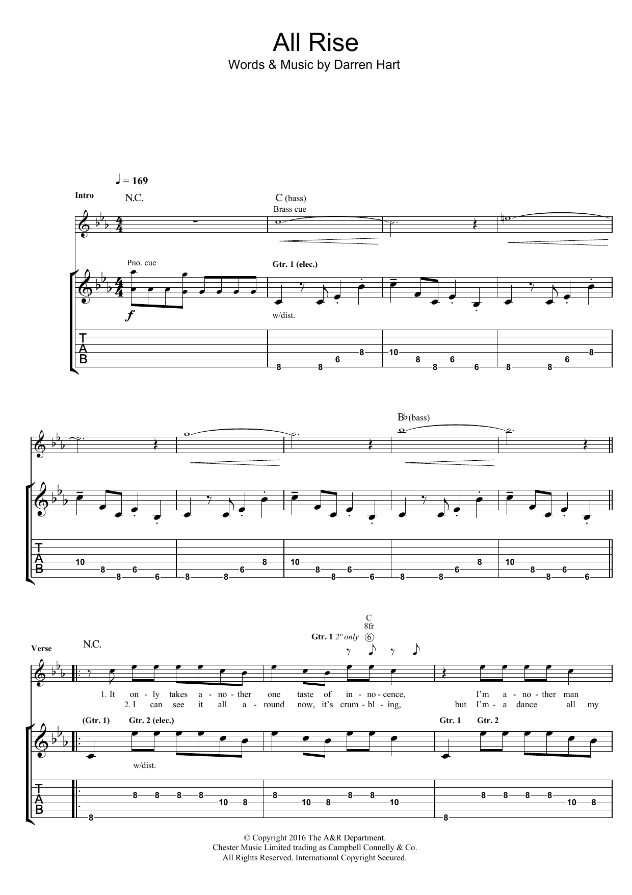 Learn to play Harts All Rise (Play It Cool) sheet music for Guitar Tab in minutes. Harts All Rise (Play It Cool) sheet music notes and chords. Download Printable PDF.