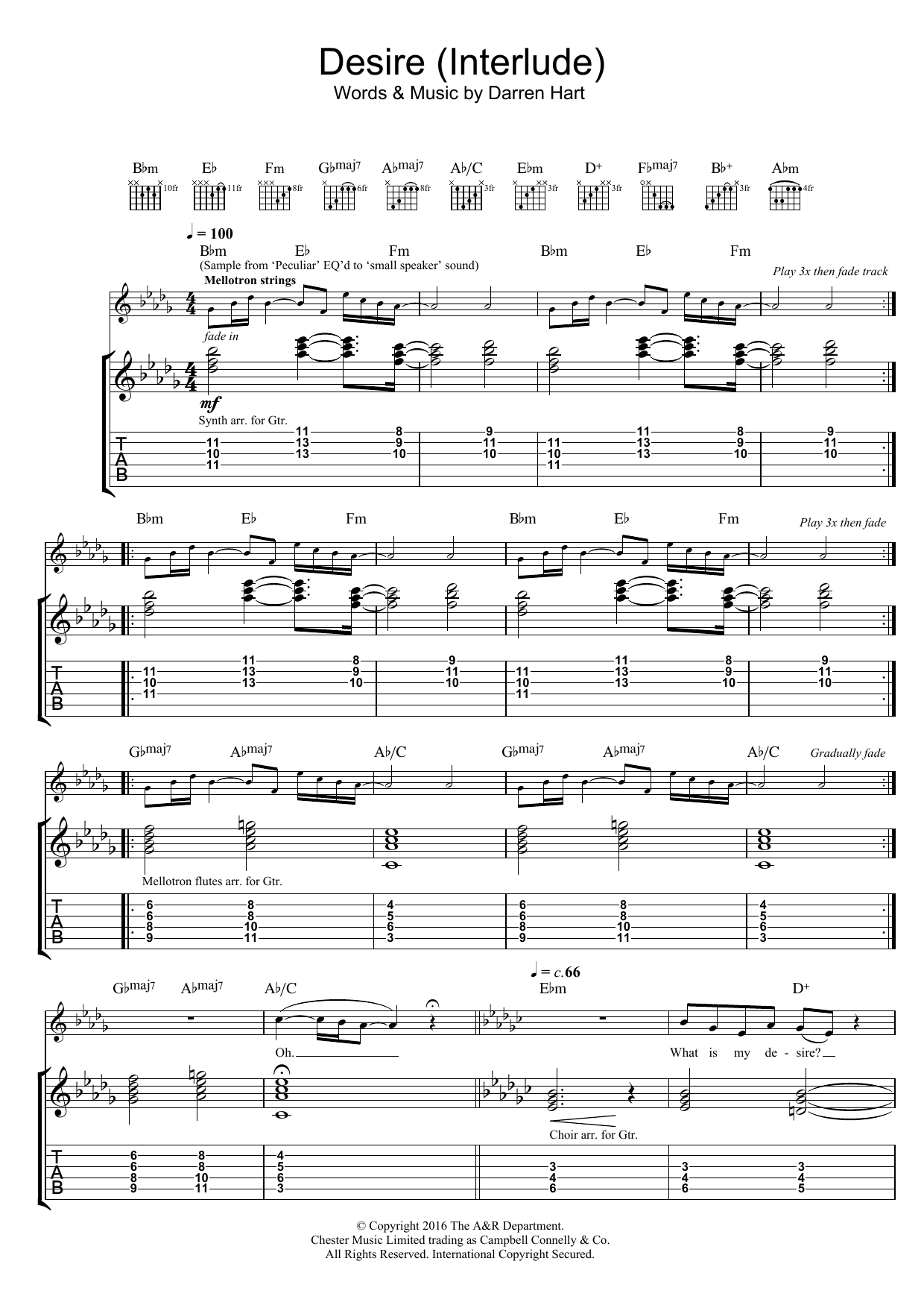 Harts Desire sheet music notes and chords. Download Printable PDF.