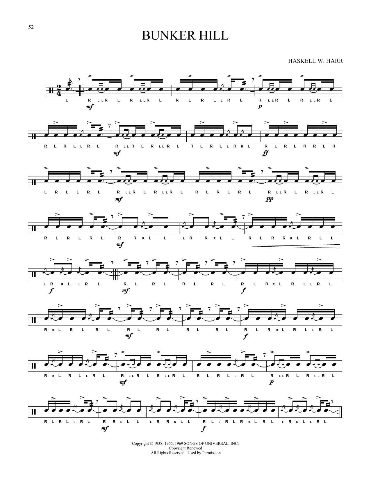 Haskell W. Harr Bunker Hill sheet music notes and chords. Download Printable PDF.