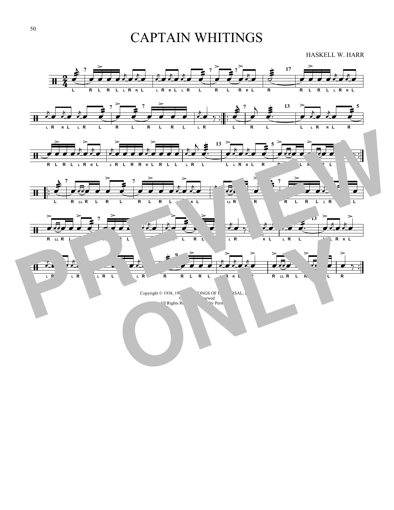 Haskell W. Harr Captain Whitings sheet music notes and chords. Download Printable PDF.