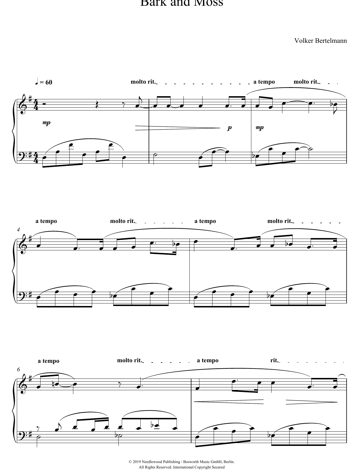 Hauschka Bark And Moss sheet music notes and chords. Download Printable PDF.