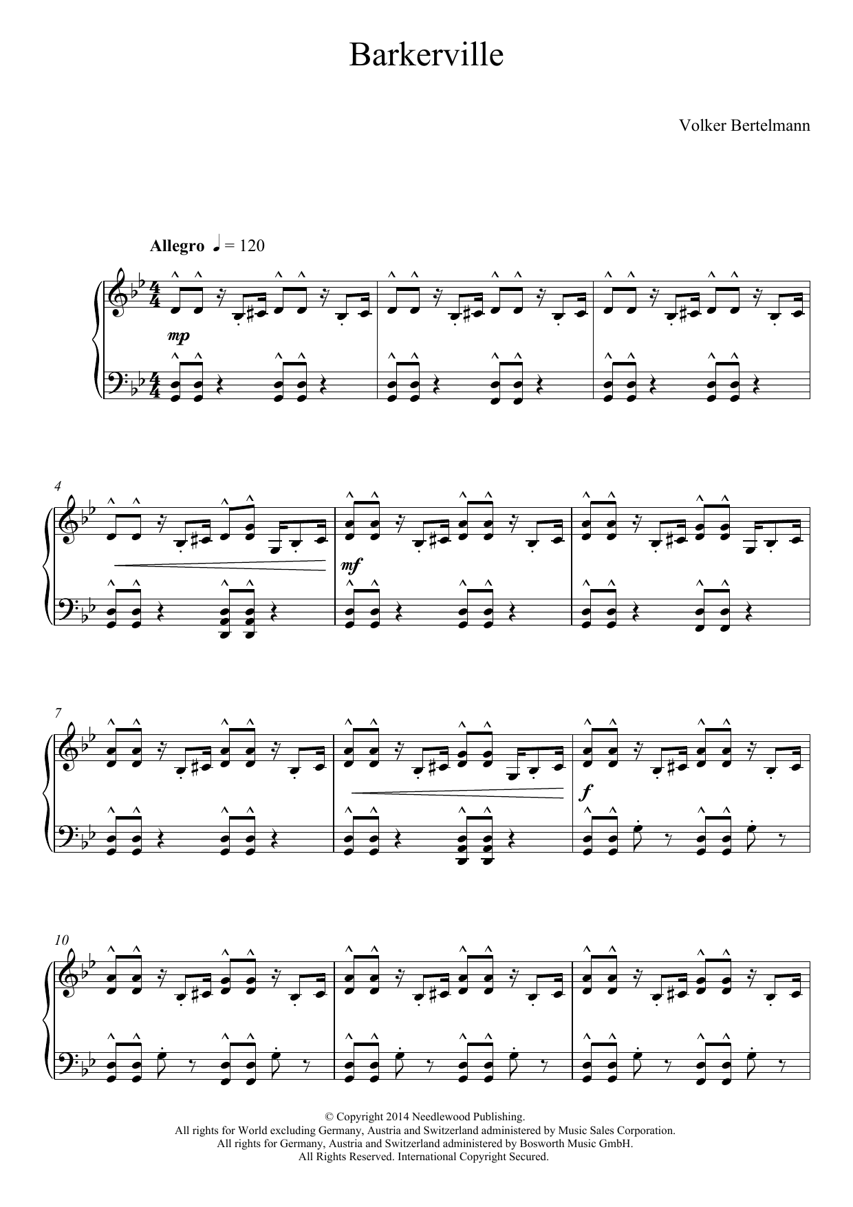 Hauschka Barkerville sheet music notes and chords. Download Printable PDF.