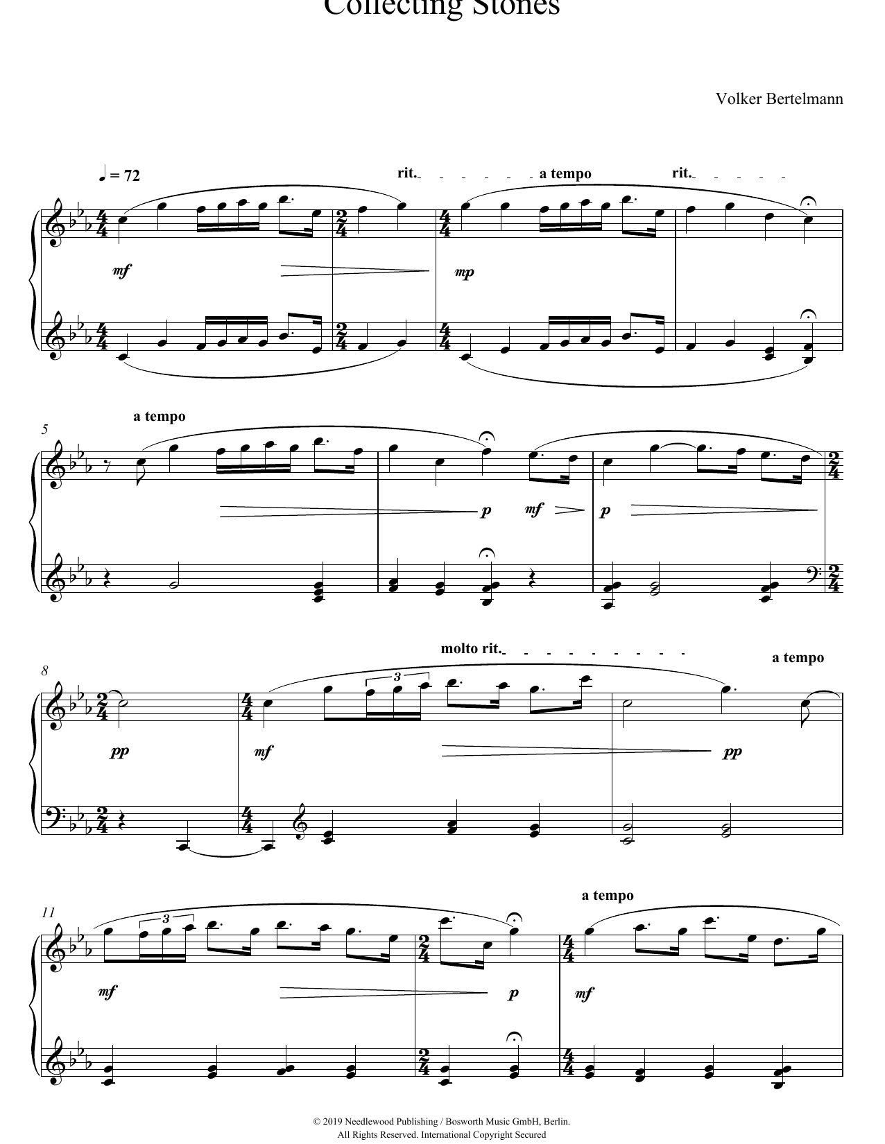 Hauschka Collecting Stones sheet music notes and chords. Download Printable PDF.