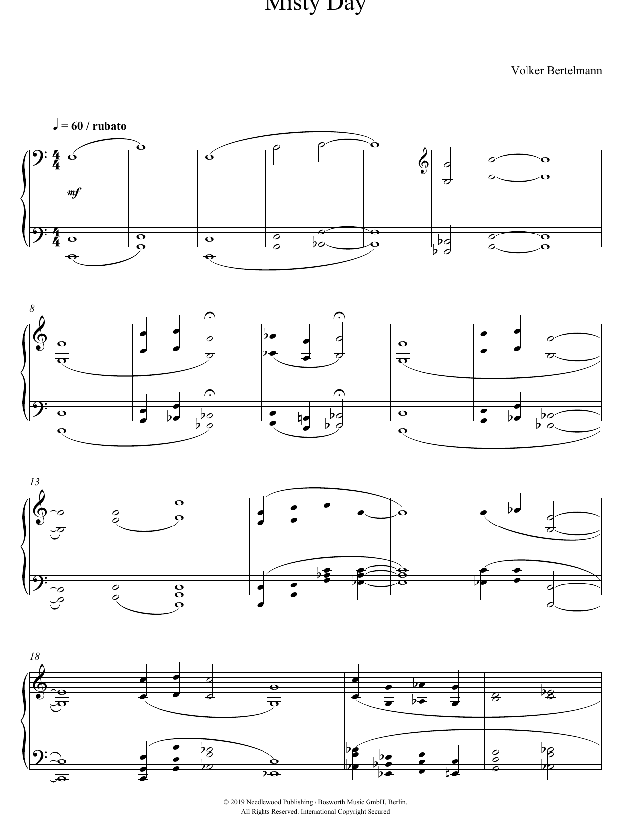 Hauschka Misty Day sheet music notes and chords. Download Printable PDF.