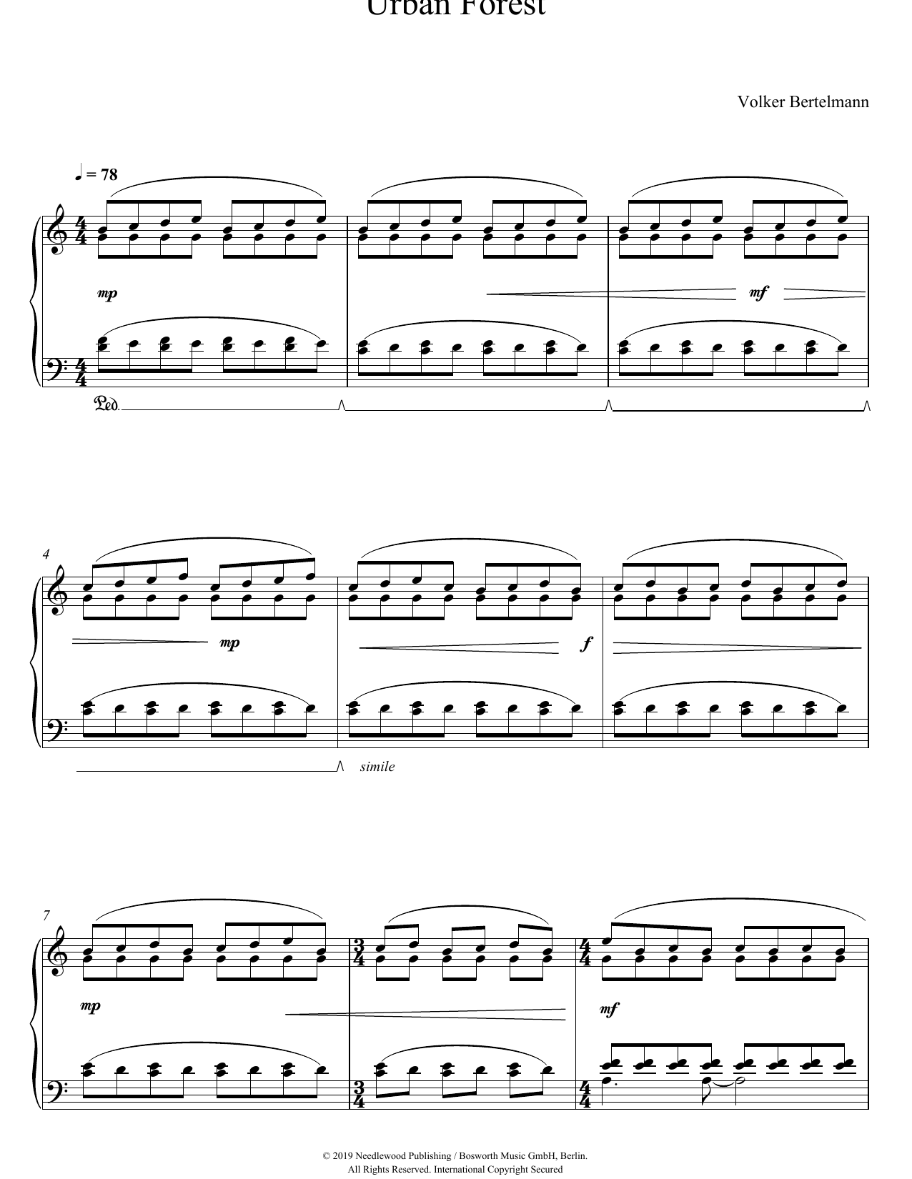 Hauschka Urban Forest sheet music notes and chords. Download Printable PDF.